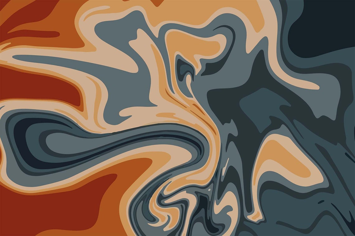 Terracotta Rust Marble Swirl Abstract Fluid Art Tapestry Wall Art - Image 3