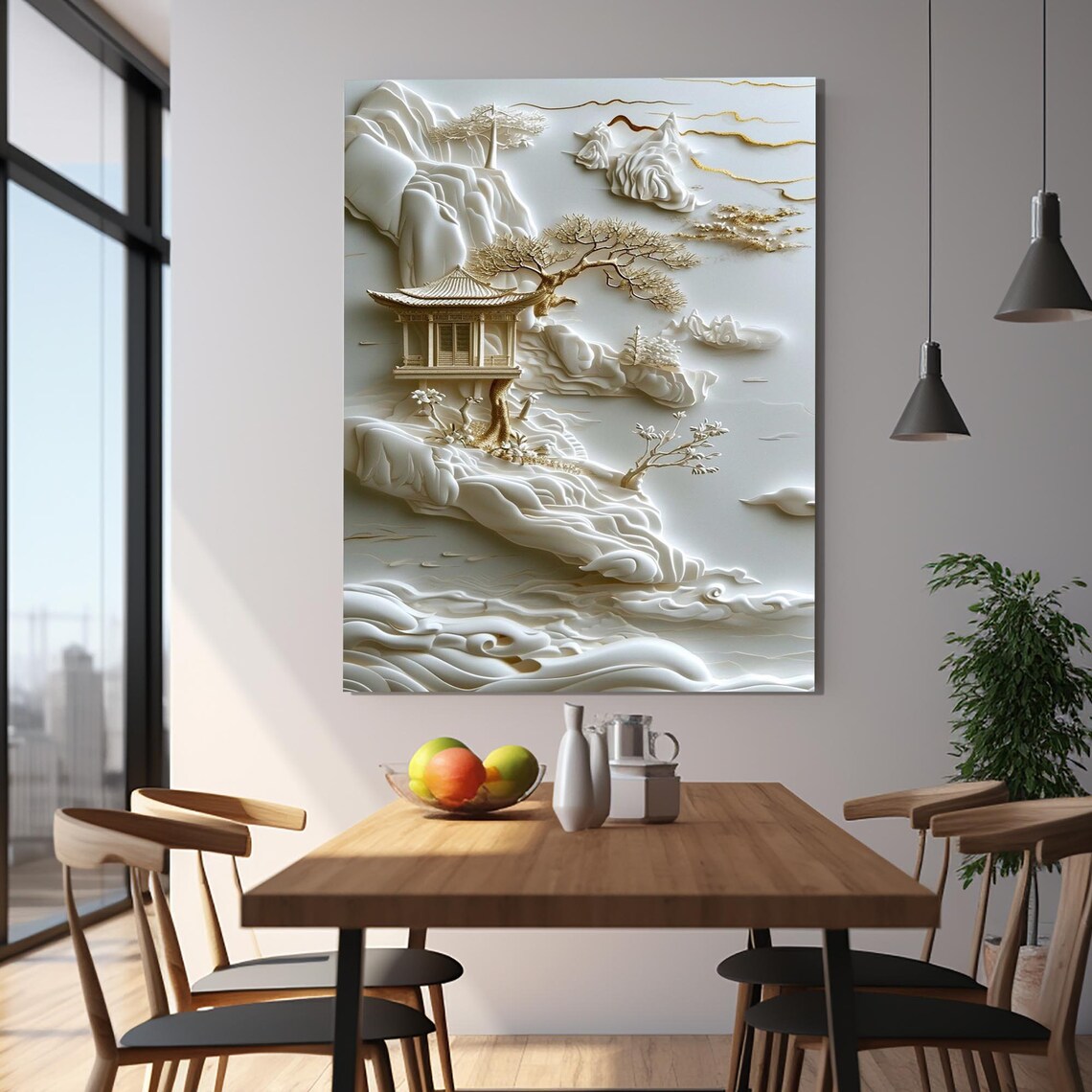 Japan Cloud Floral Design Art Print, Travel Decor - Image 2