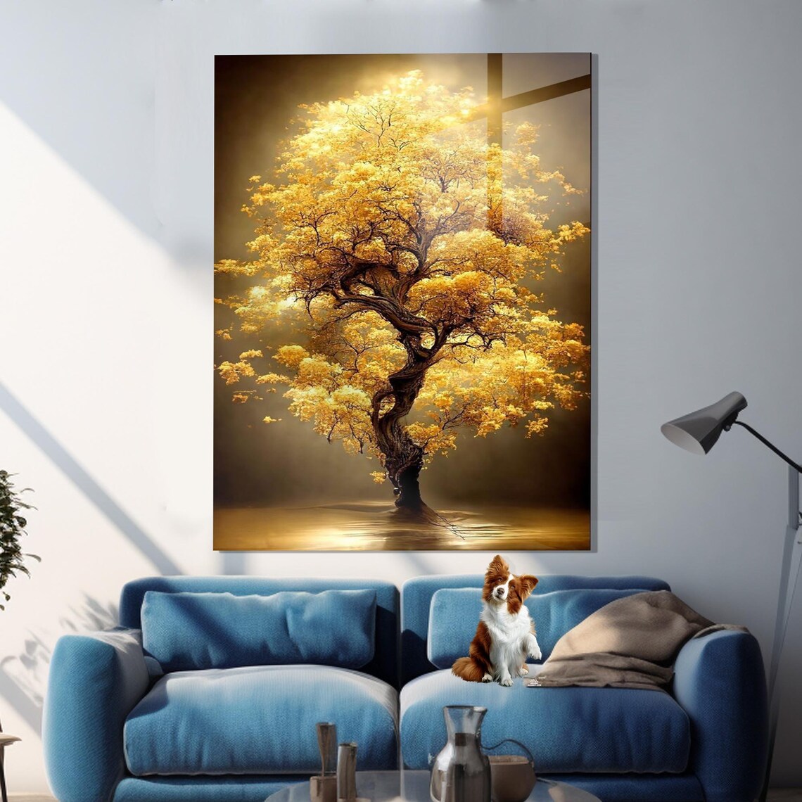Life Of Tree Gold Floral Design Wall Art Print - Image 2