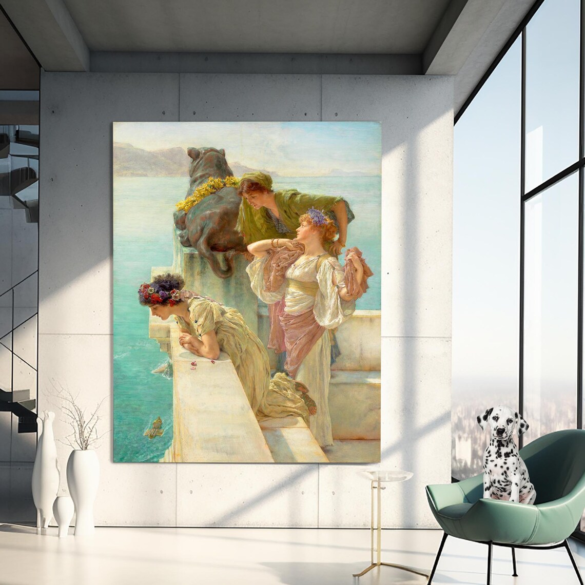Robed Maidens Marble Terrace Overlooking Sea Victorian Painting Gallery Poster - Image 2