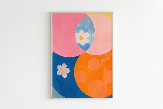 Hilma Af Klint Poster Abstract Art Print Circular Art Vibrant Home Decor Contemporary Wall Art Geometric Poster Yayoi Kusama Poster