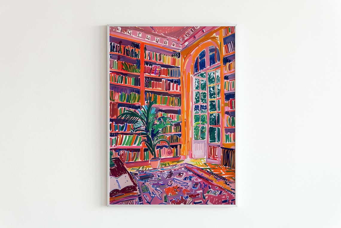 Henri Matisse Library Poster, Modern Literary Art Print