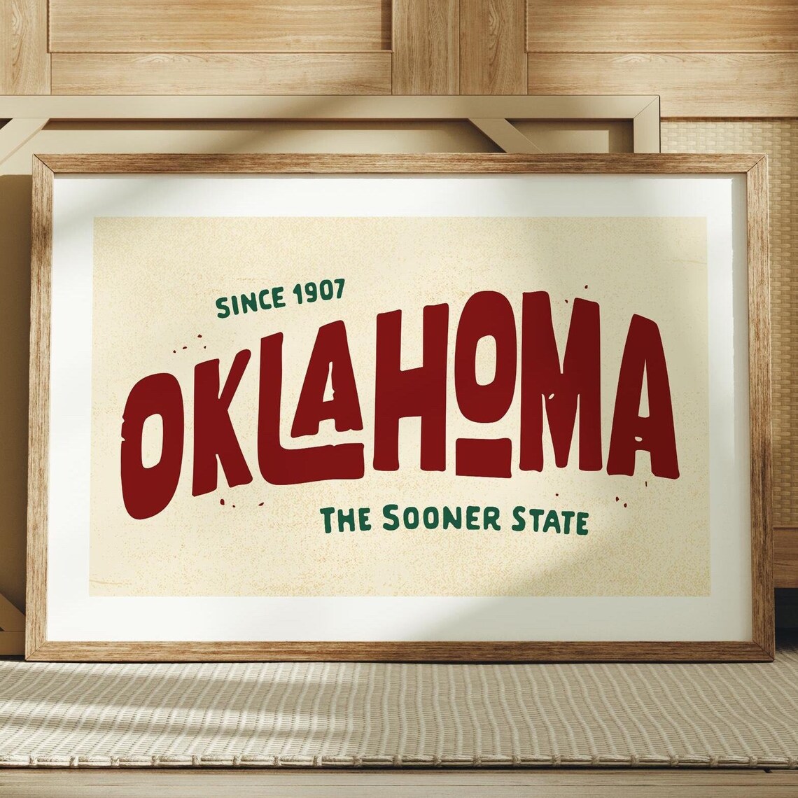 Retro Oklahoma Art Print, Sooner State Poster