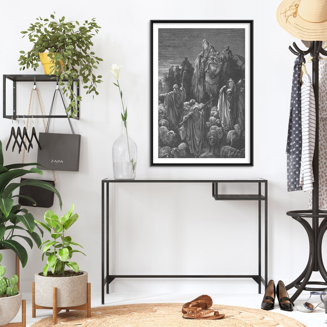 Gustave Dore Jacob Goes To Egypt, Classic Drawing Art Print - Image 2