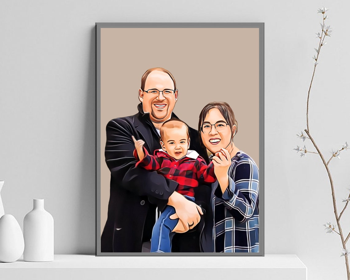 Family Portrait Illustration Mum And Daughters Painting Custom Mothers Day Portrait Family Painting Personalized Mothers Day Gift - Image 4