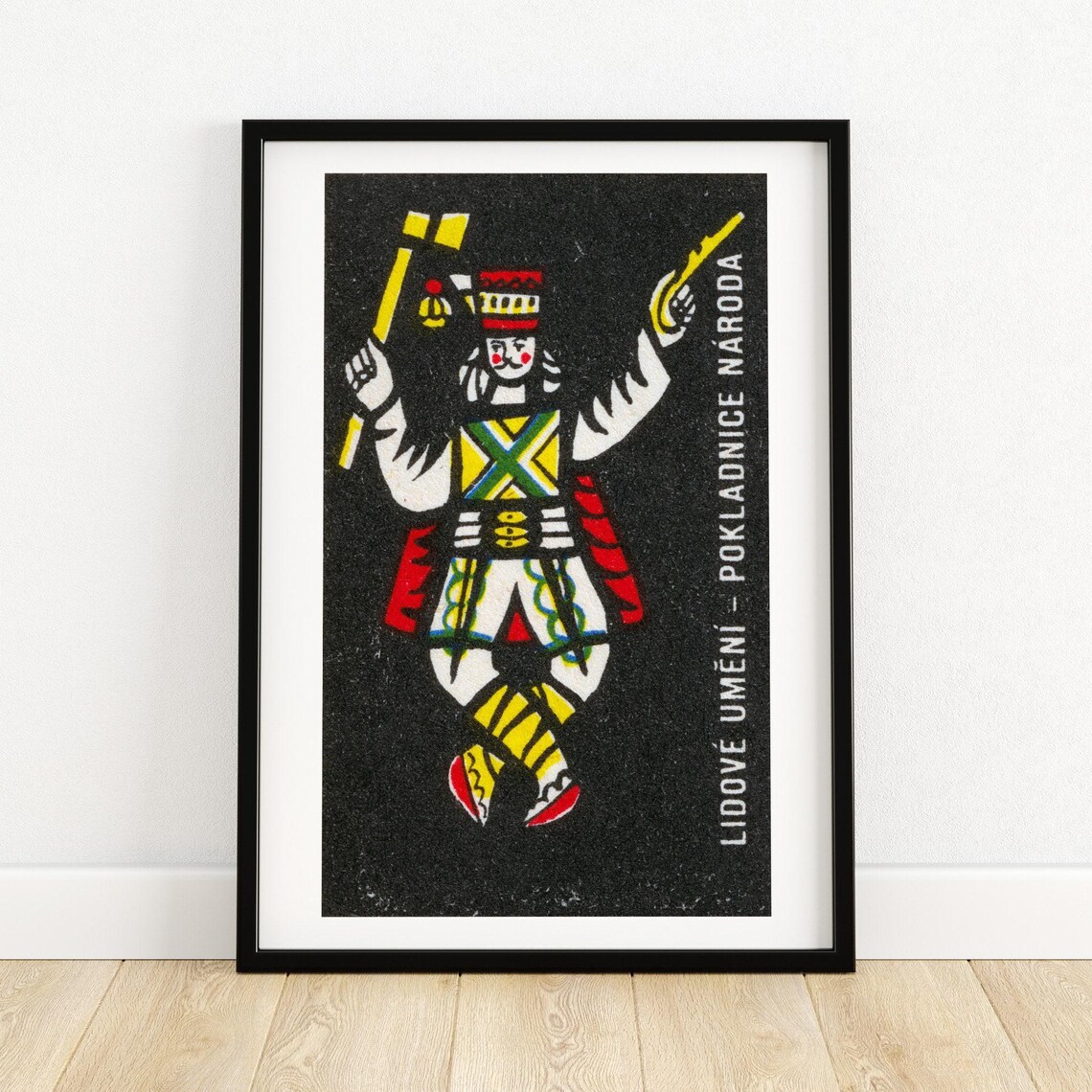 Czech Folk Dancer Lidové Umění Vintage Matchbox Label Poster