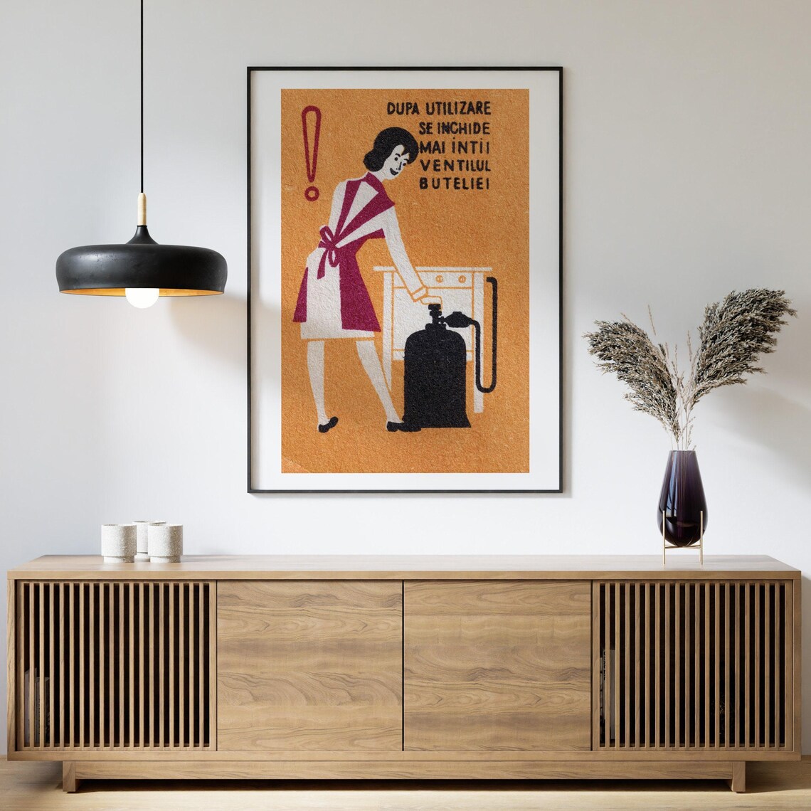 Turn the Gas Off Vintage Romanian Safety Matchbox Label Retro Poster - Image 4