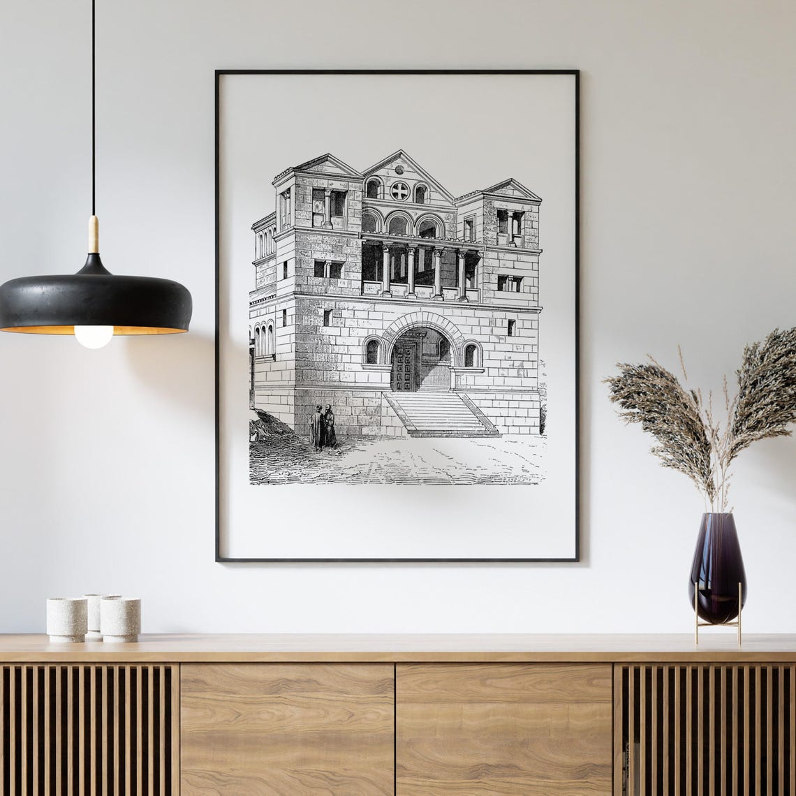 Turmanin Stone Church Syria Romanesque Facade Engraving Poster - Image 4