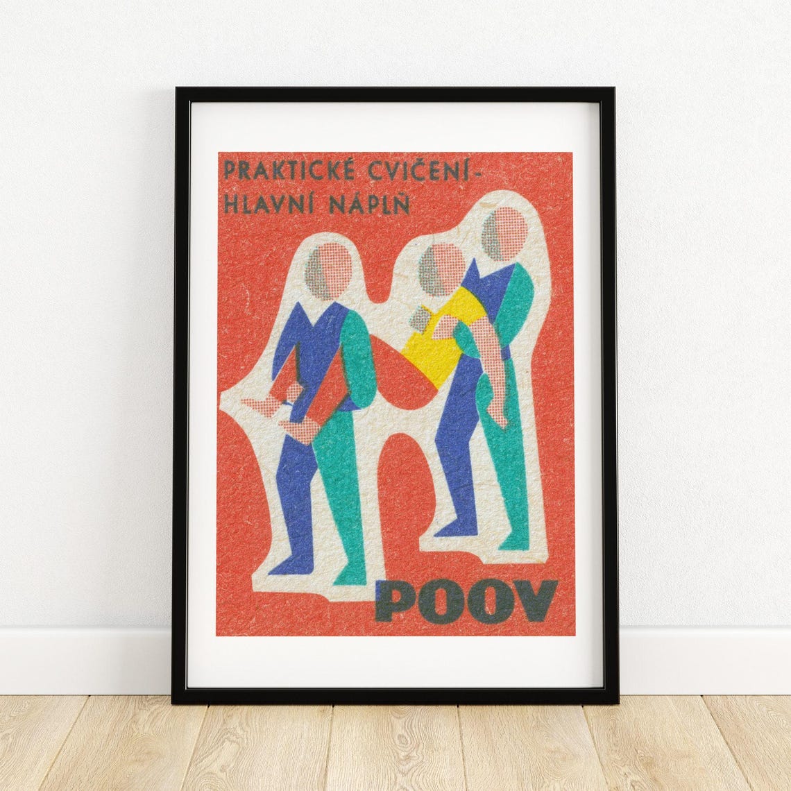 POOV Czech Practical Exercise First Aid Helpers Vintage Label Print