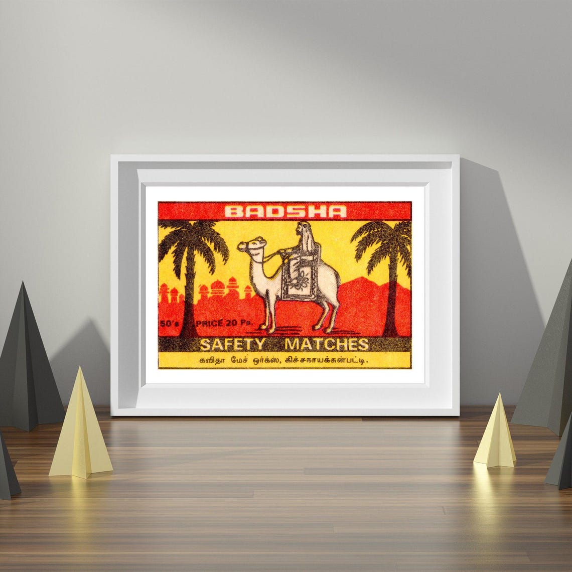 Badsha Camel Rider Safety Matches Indian Matchbox Label Poster - Image 4