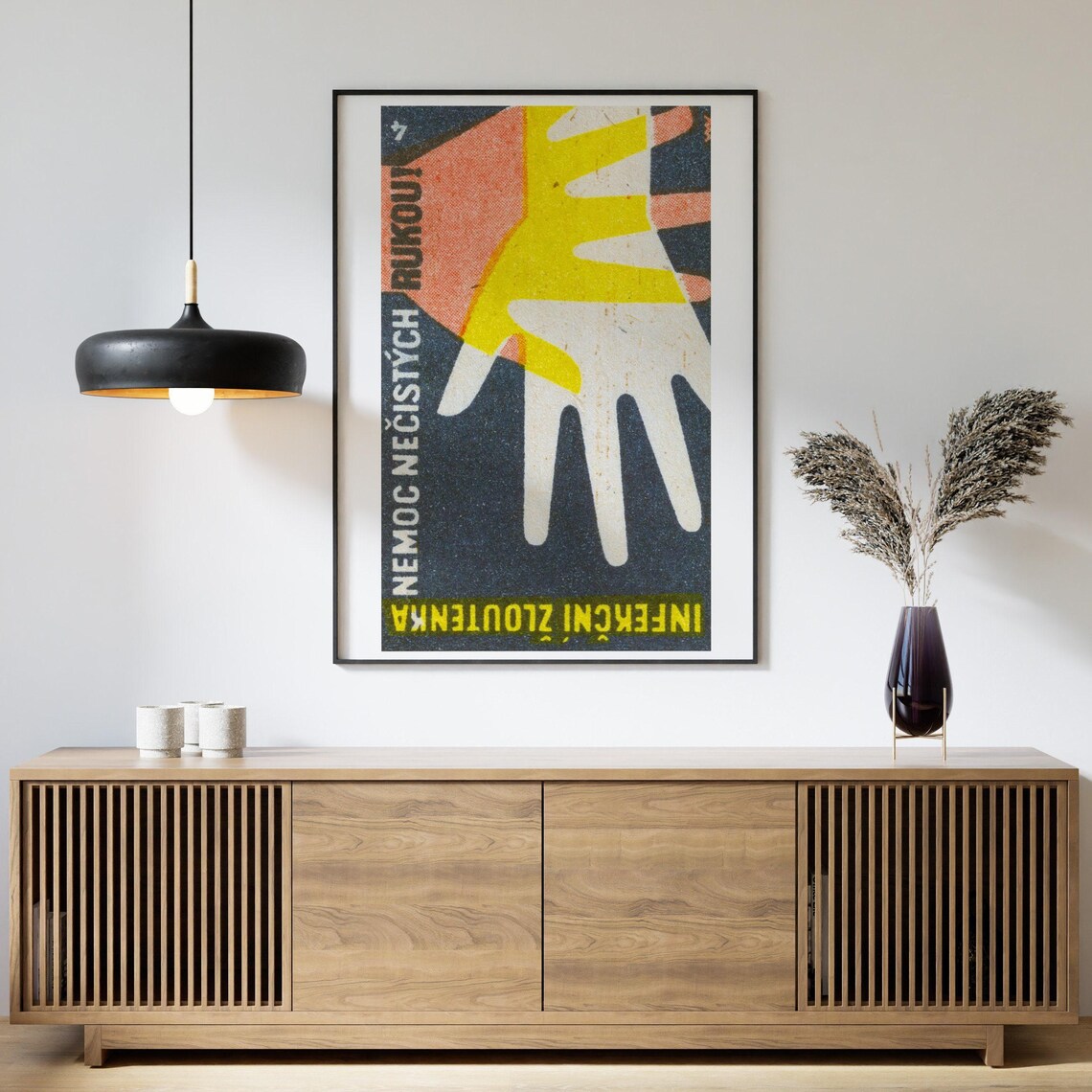 Dirty Hands Hepatitis Awareness Czech Matchbox Health Art Poster - Image 4