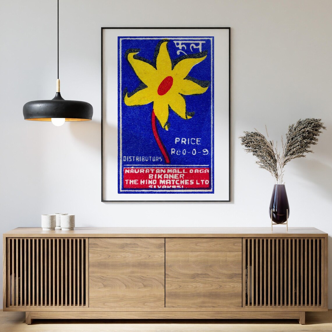 Yellow Blossom Vintage Indian Safety Matches Label Art Poster - Image 4