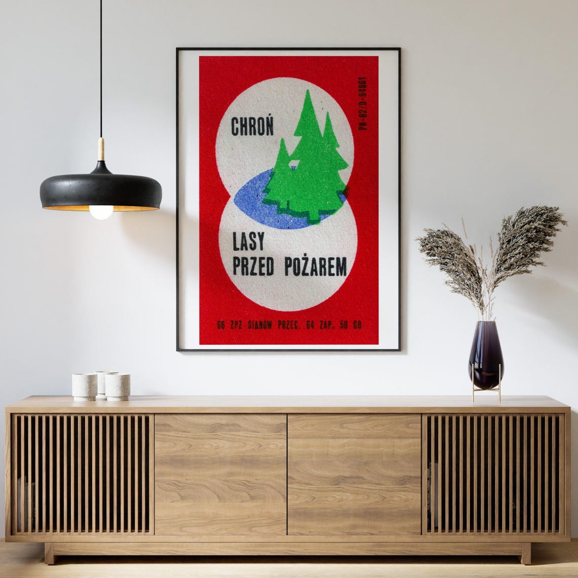 Chron Lasy Przed Pozarem Polish Forest Fire Safety Matchbox Poster - Image 4