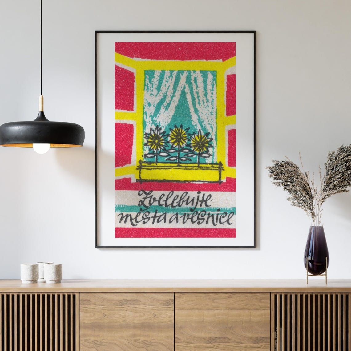 Beautify Towns And Villages Window Flowers Matchbox Label Poster - Image 4