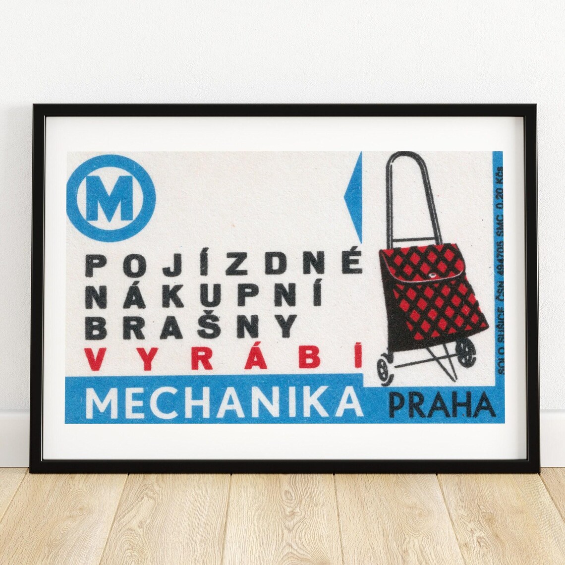 Mechanika Praha Rolling Shopping Bags Czech Vintage Label Art Print