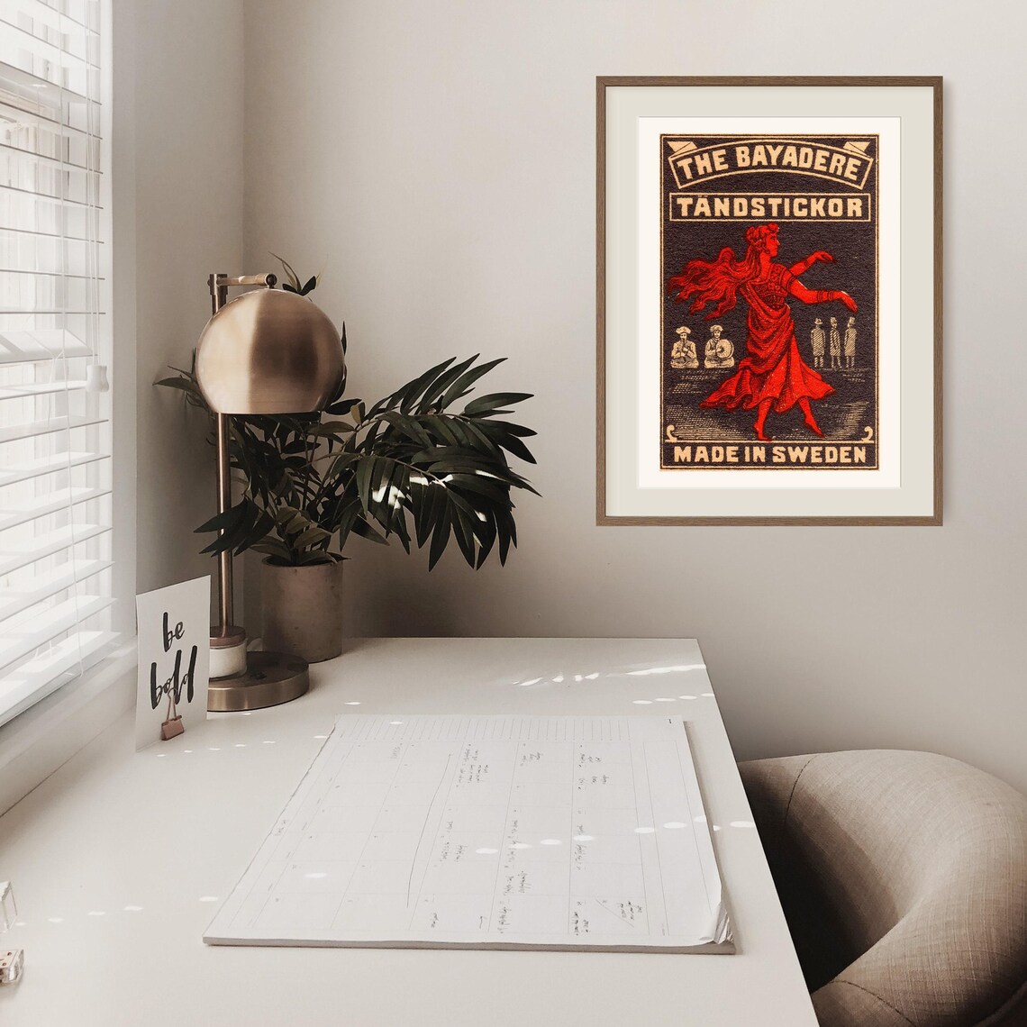 The Bayadere Red Dancer Swedish Tändstickor Vintage Label Poster - Image 2