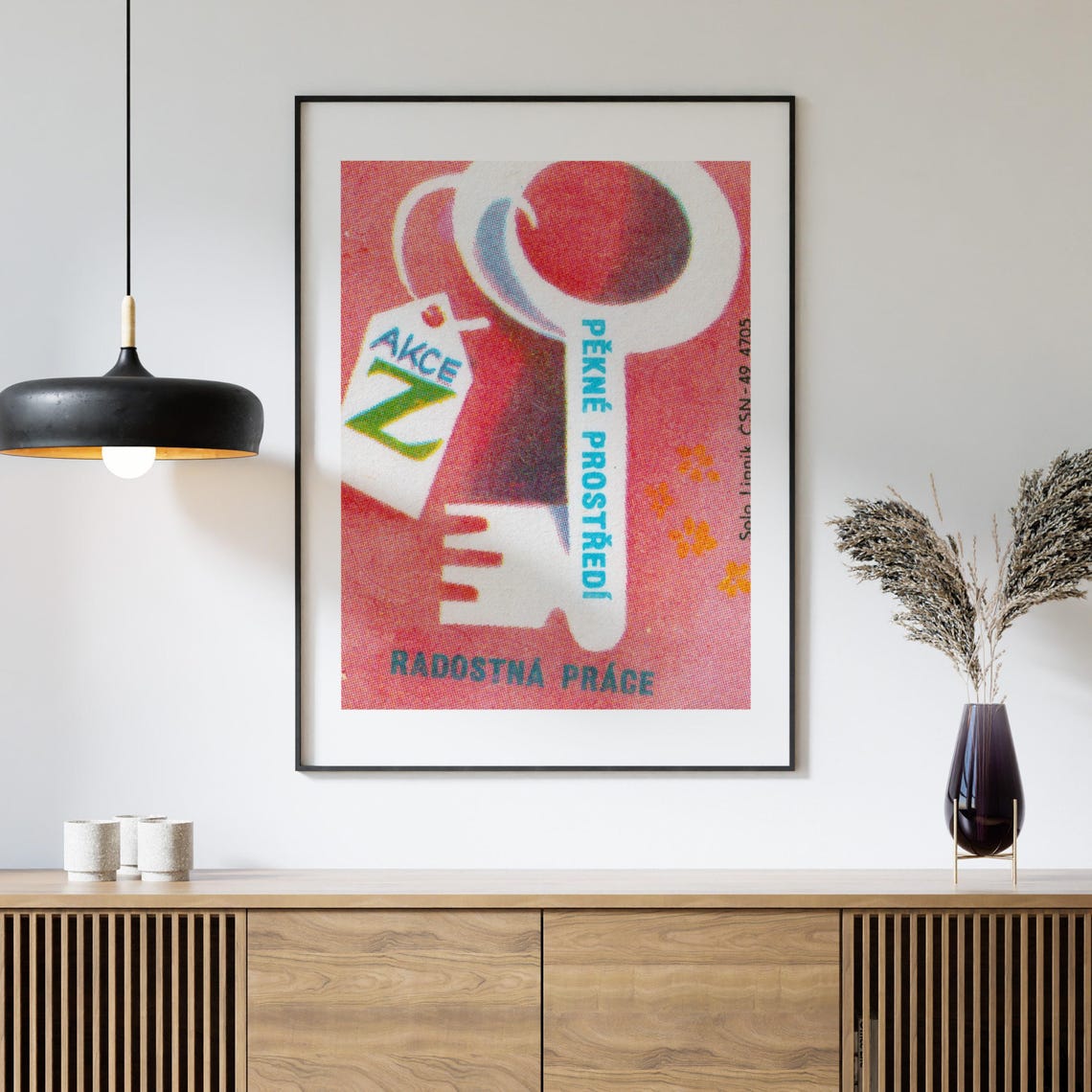 Czech Clean Environment Giant Key Vintage Matchbox Label Poster - Image 4