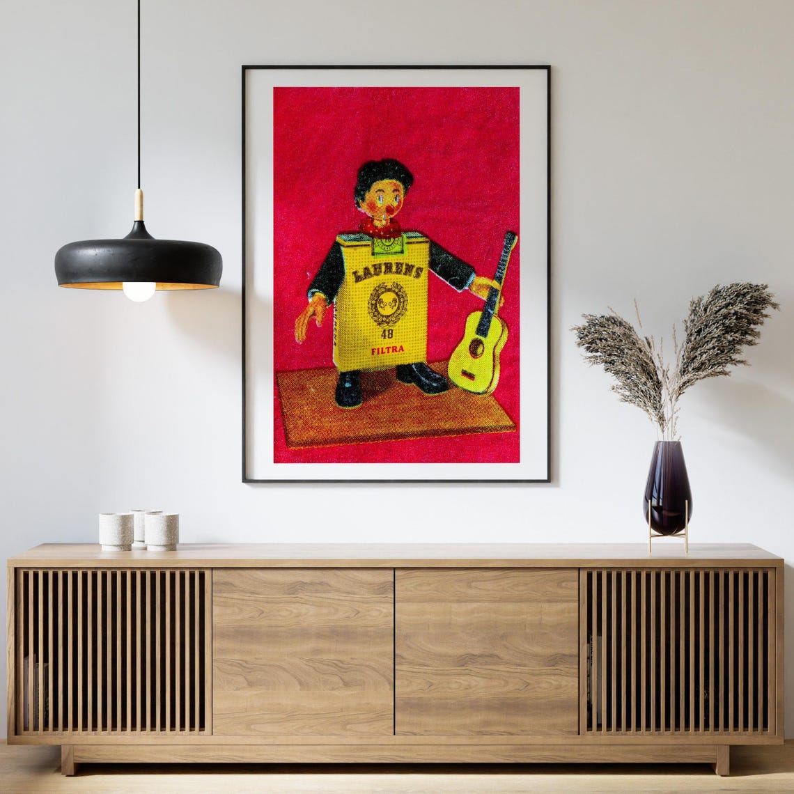 Laurens Matchbox Boy Guitarist Vintage Advertising Art Poster - Image 4