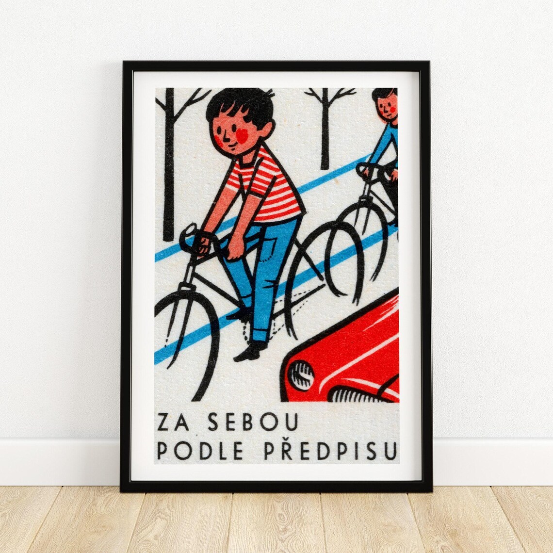 Za Sebou Podle Predpisu Czech Cyclists Vintage Bike Safety Poster