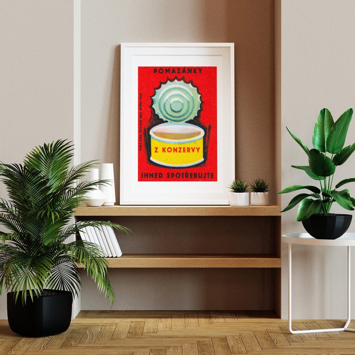 Open Can Matchbox Vintage Czech Poster Print - Image 2