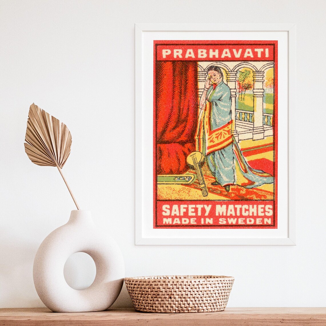 Prabhavati Woman Palace Doorway Swedish Safety Matches Poster - Image 4