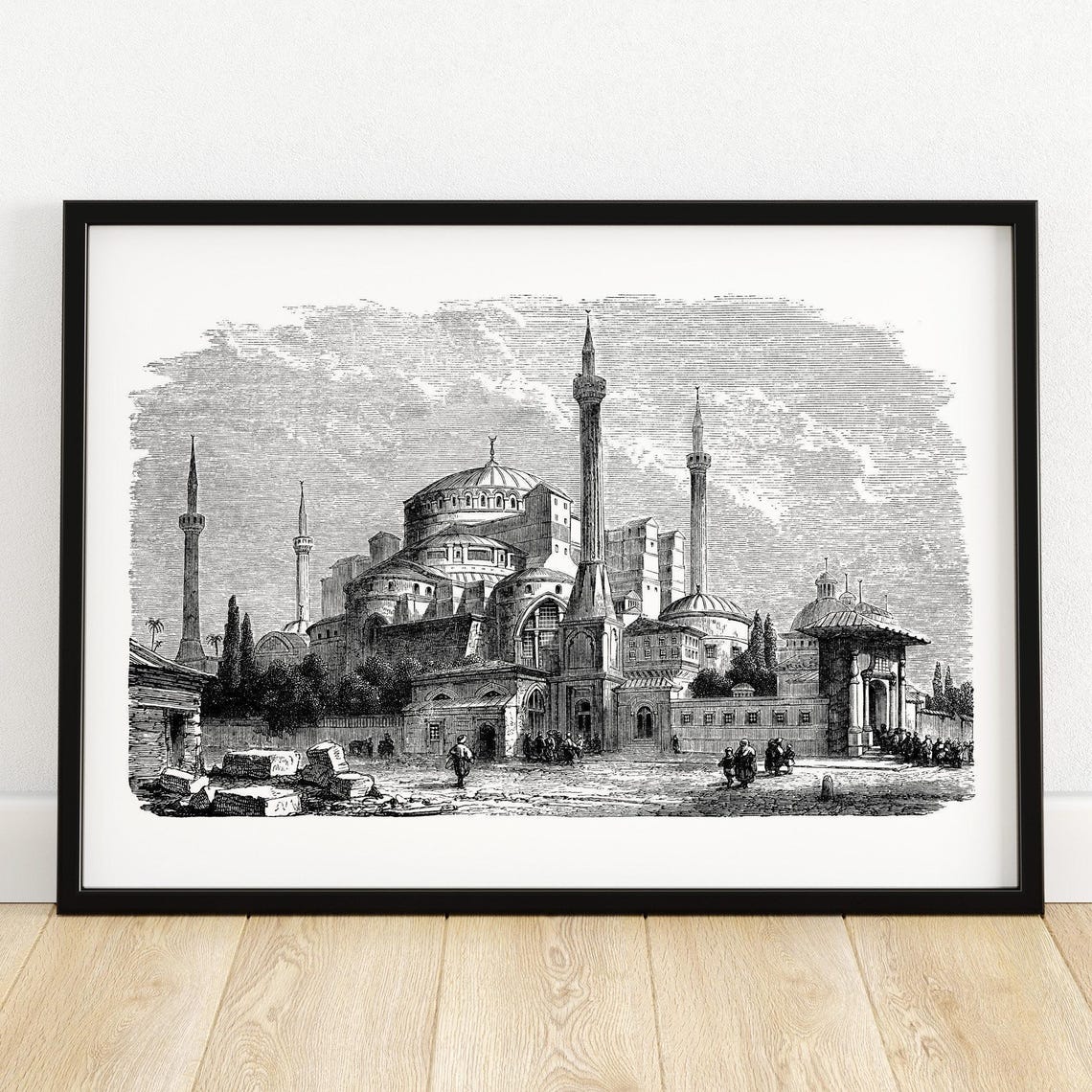 Hagia Sophia Istanbul Historic Engraving Antique Architecture Poster