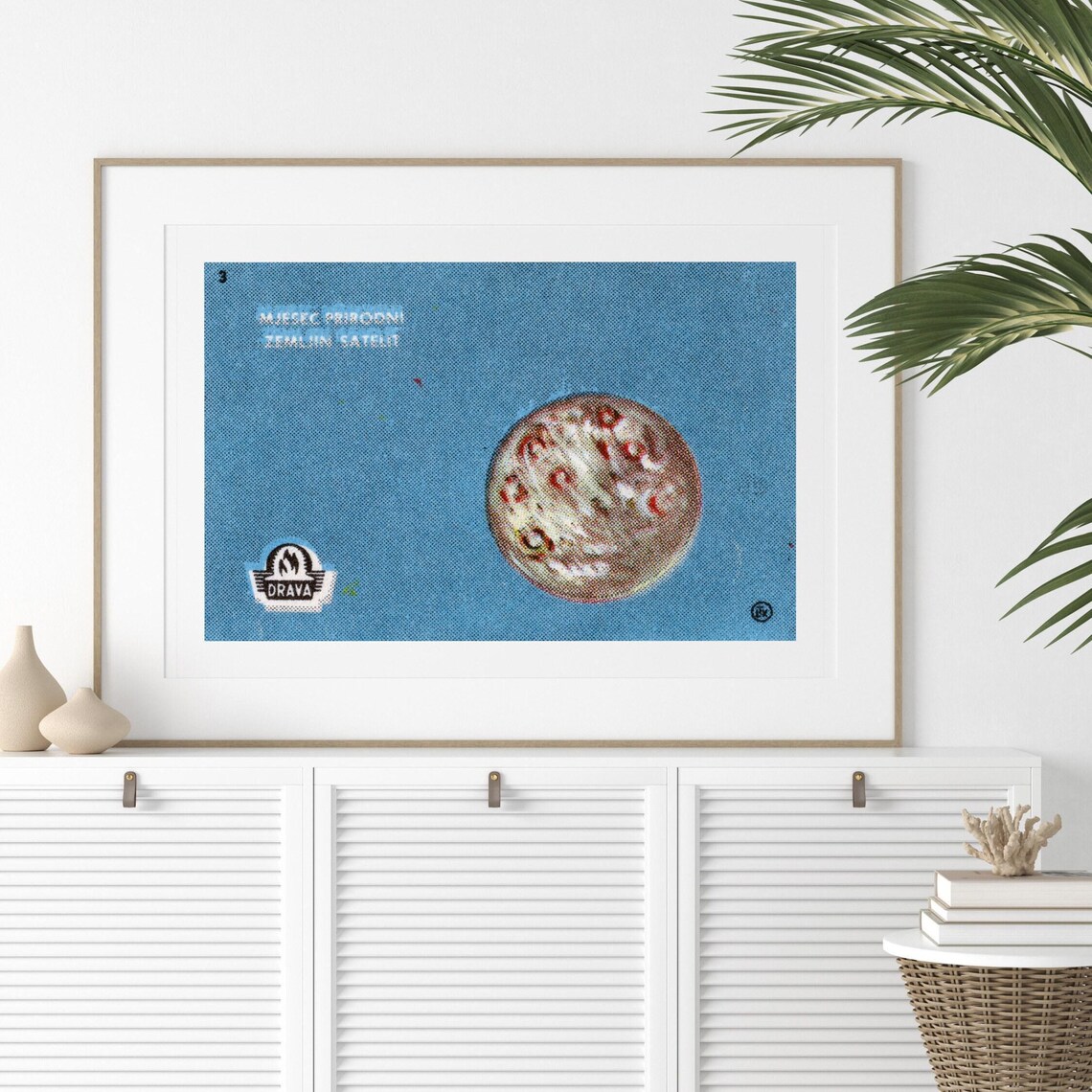Moon Earth Natural Satellite Drava Yugoslavia Matchbox Poster - Image 2