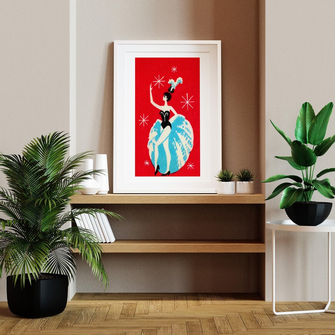 White Dress Dancer Matchbox Vintage Poster Print - Image 2