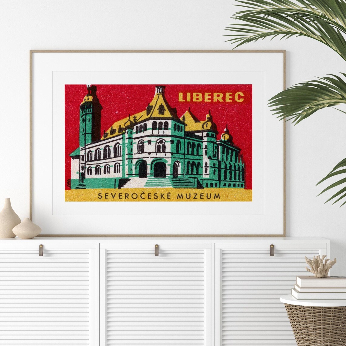 Liberec North Bohemian Museum Vintage Czech Building Art Poster - Image 2