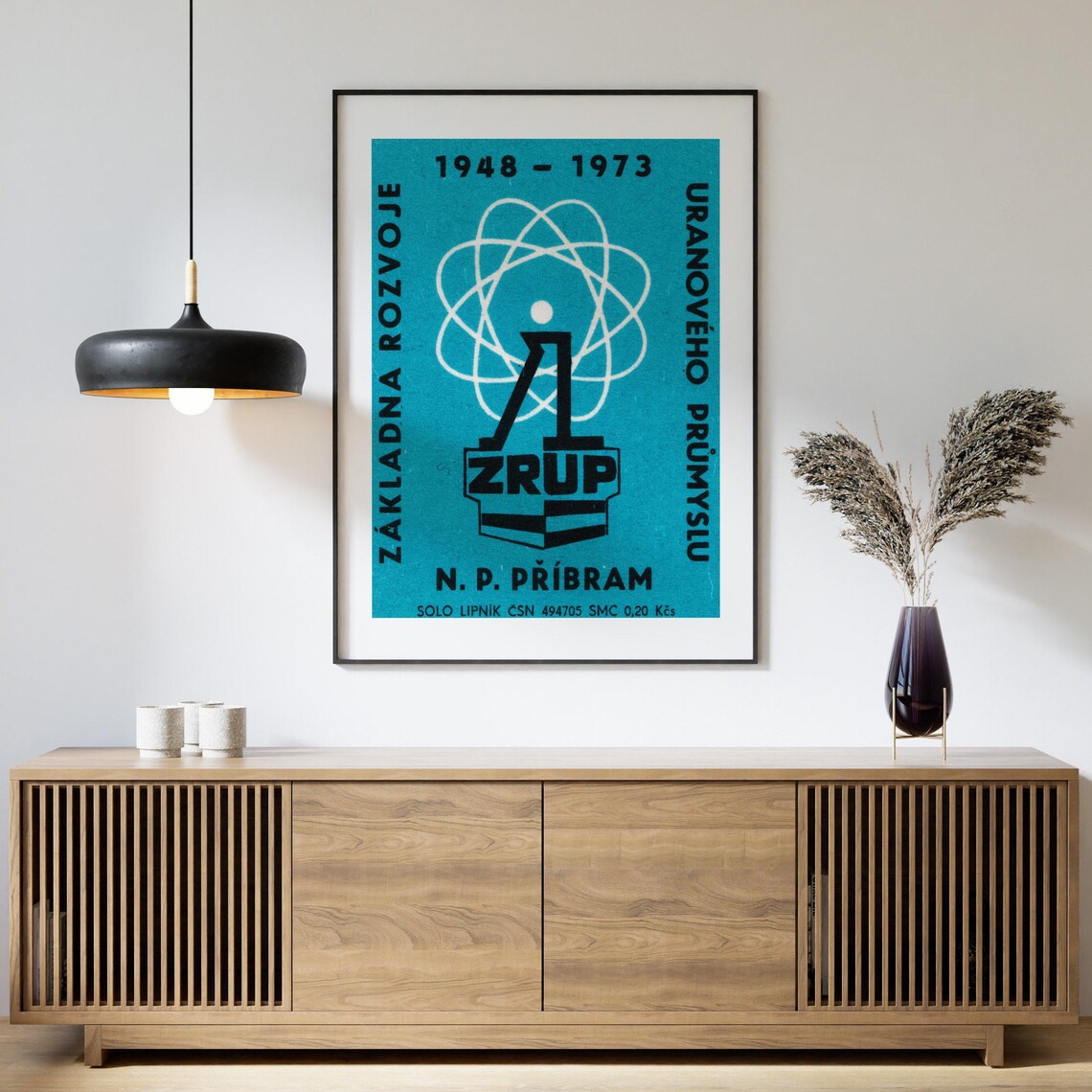 Uranium Industry 1948 1973 Vintage Czech Matchbox Label Art Poster - Image 4