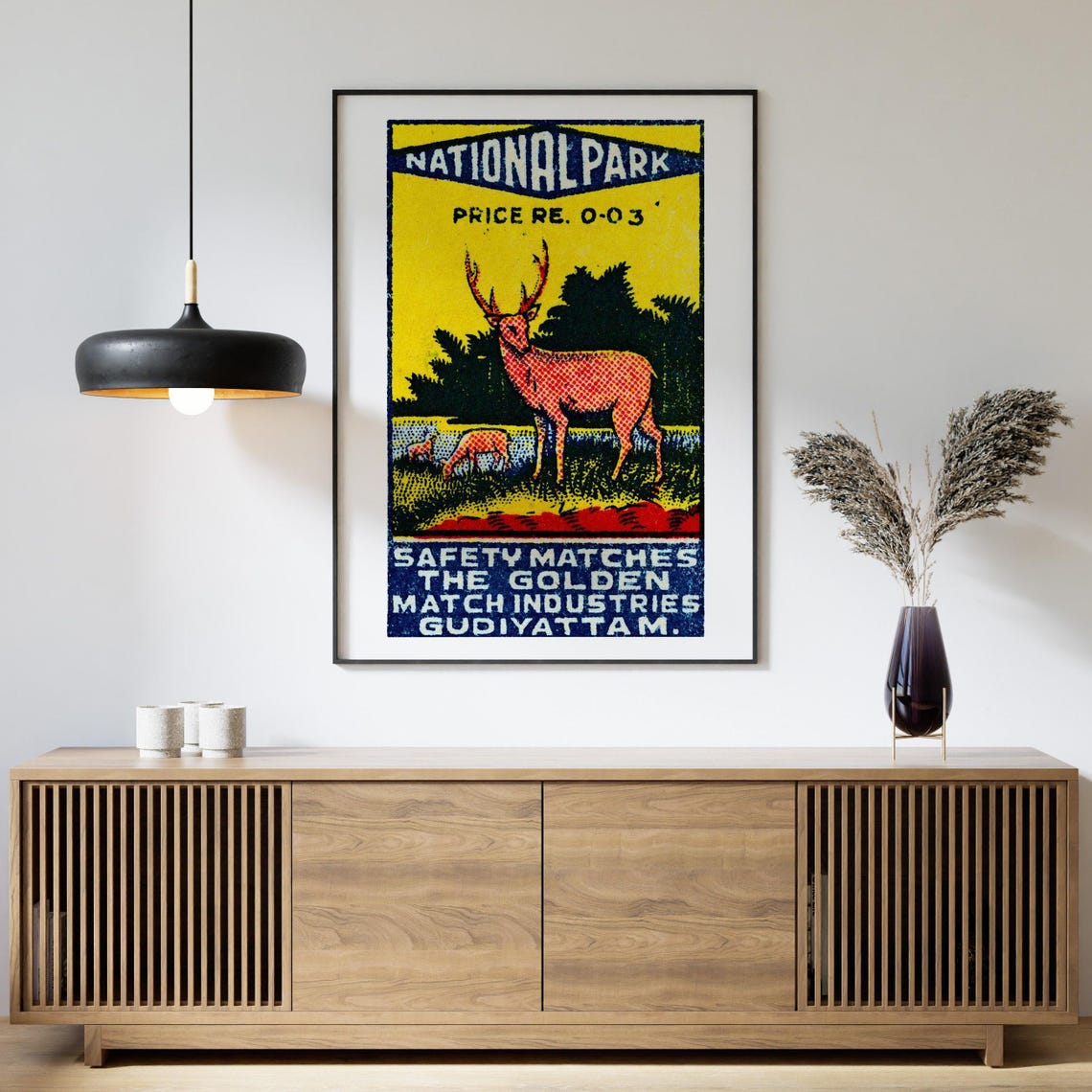 National Park Safety Matches Vintage Stag Deer Wildlife Label Poster - Image 4
