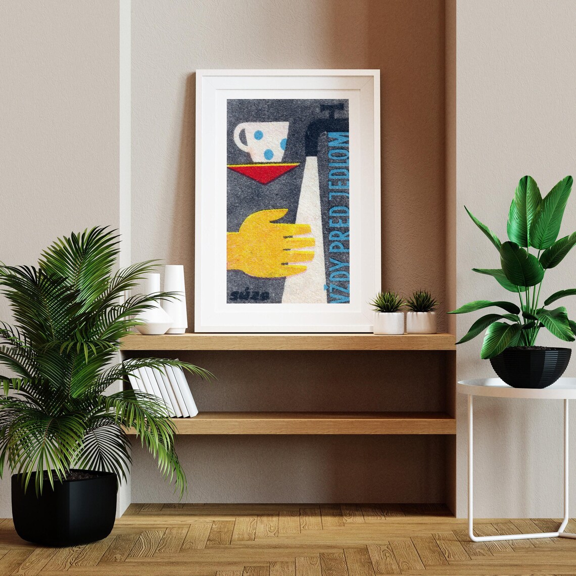 Wash Hands Before Eating Vintage Slovak Matchbox Label Art Poster - Image 2