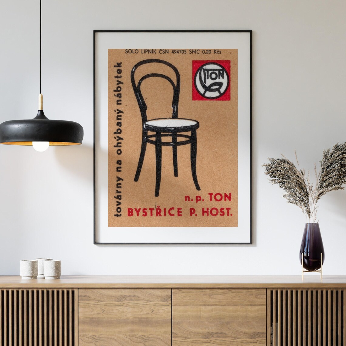 Curved Back Chair Matchbox Vintage Poster Print - Image 4