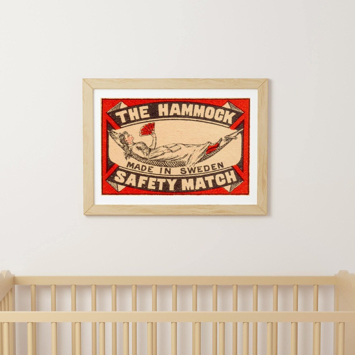 The Hammock Safety Match Vintage Swedish Matchbox Label Art Poster - Image 3