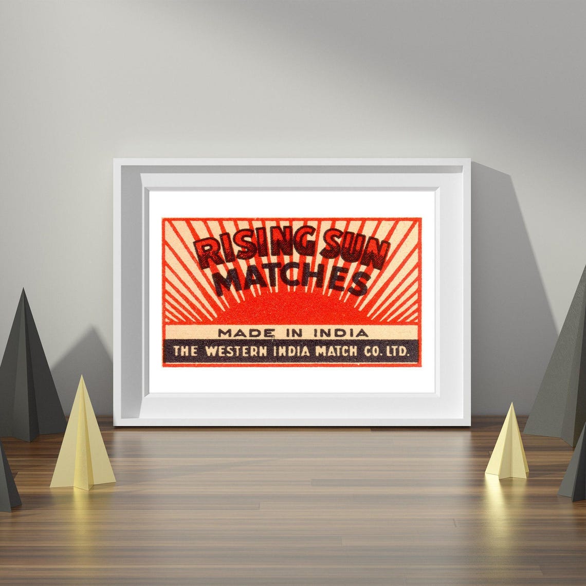 Rising Sun Matches Western India Vintage Matchbox Label Art Poster - Image 4