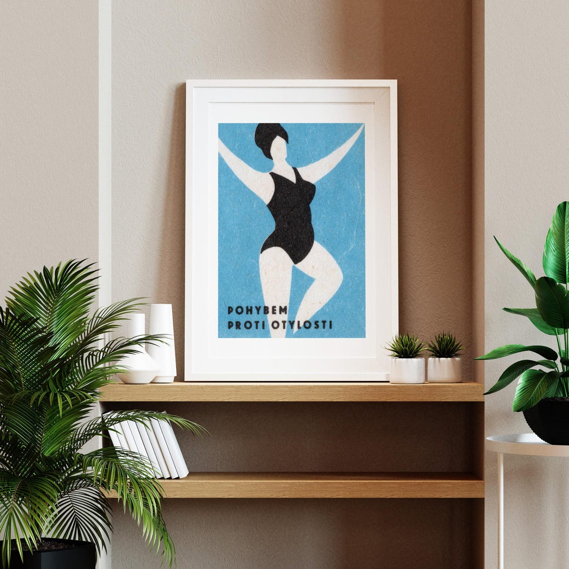 Exercise Against Obesity Dancer Vintage Matchbox Label Poster - Image 2