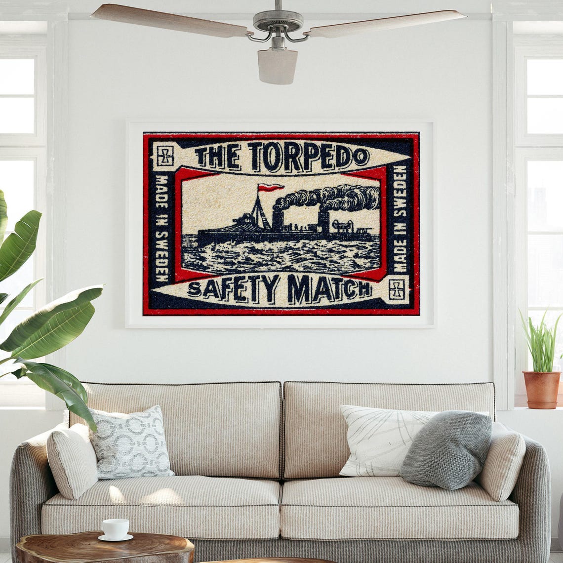 The Torpedo Safety Match Swedish Torpedo Boat Matchbox Art Poster - Image 3