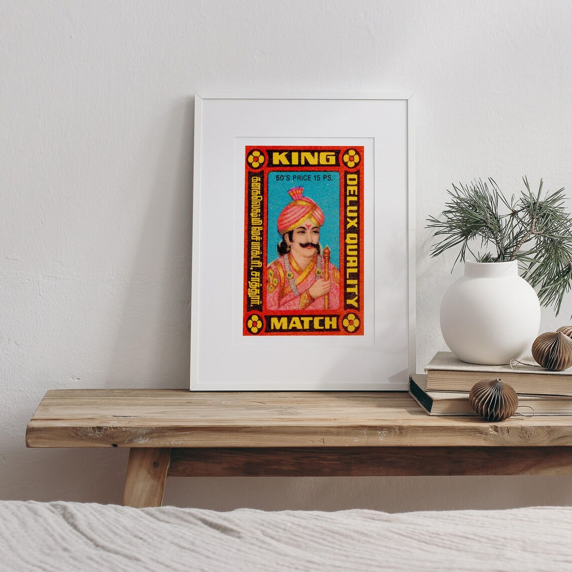 King Match Delux Quality Indian King Portrait Turban Vintage Poster - Image 3