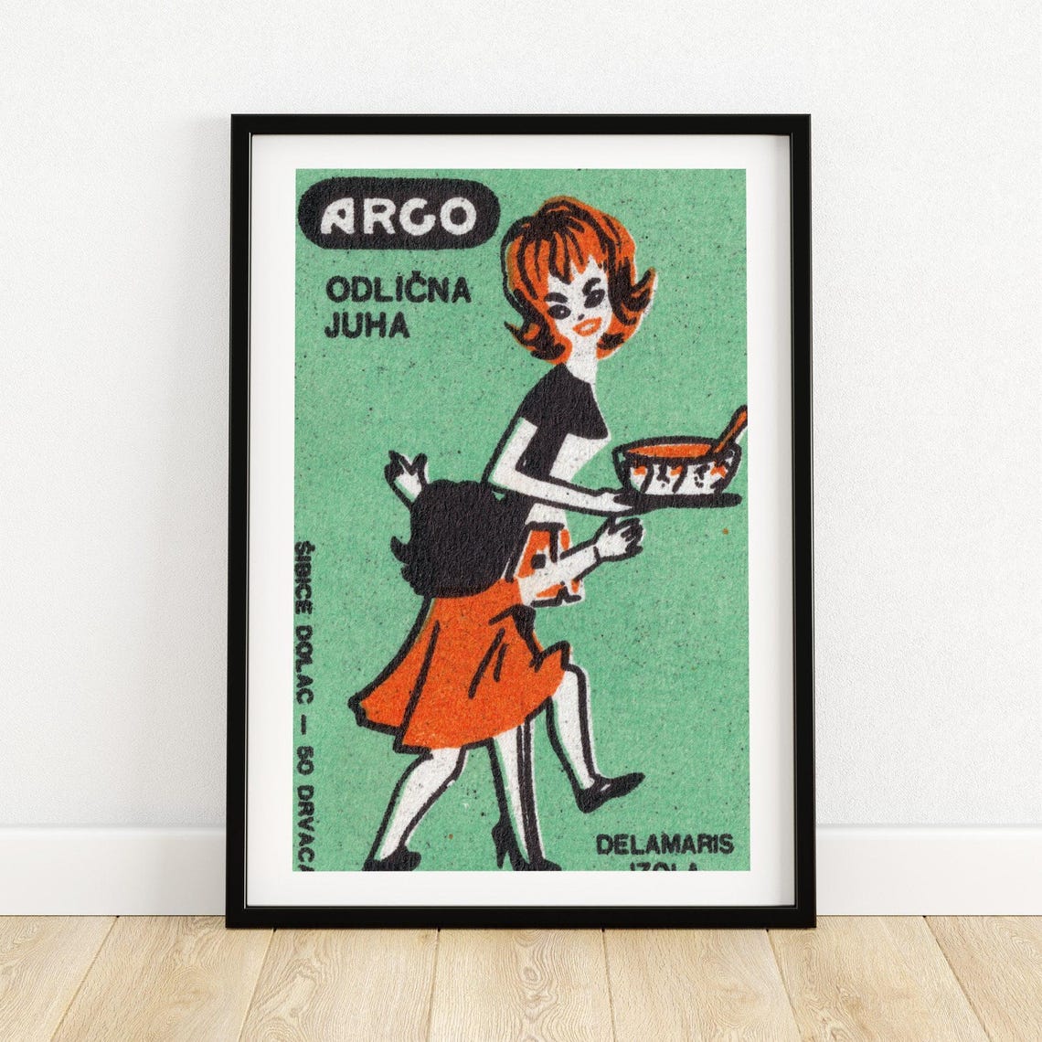 Argo Excellent Soup Retro Yugoslav Matchbox Label Art Poster