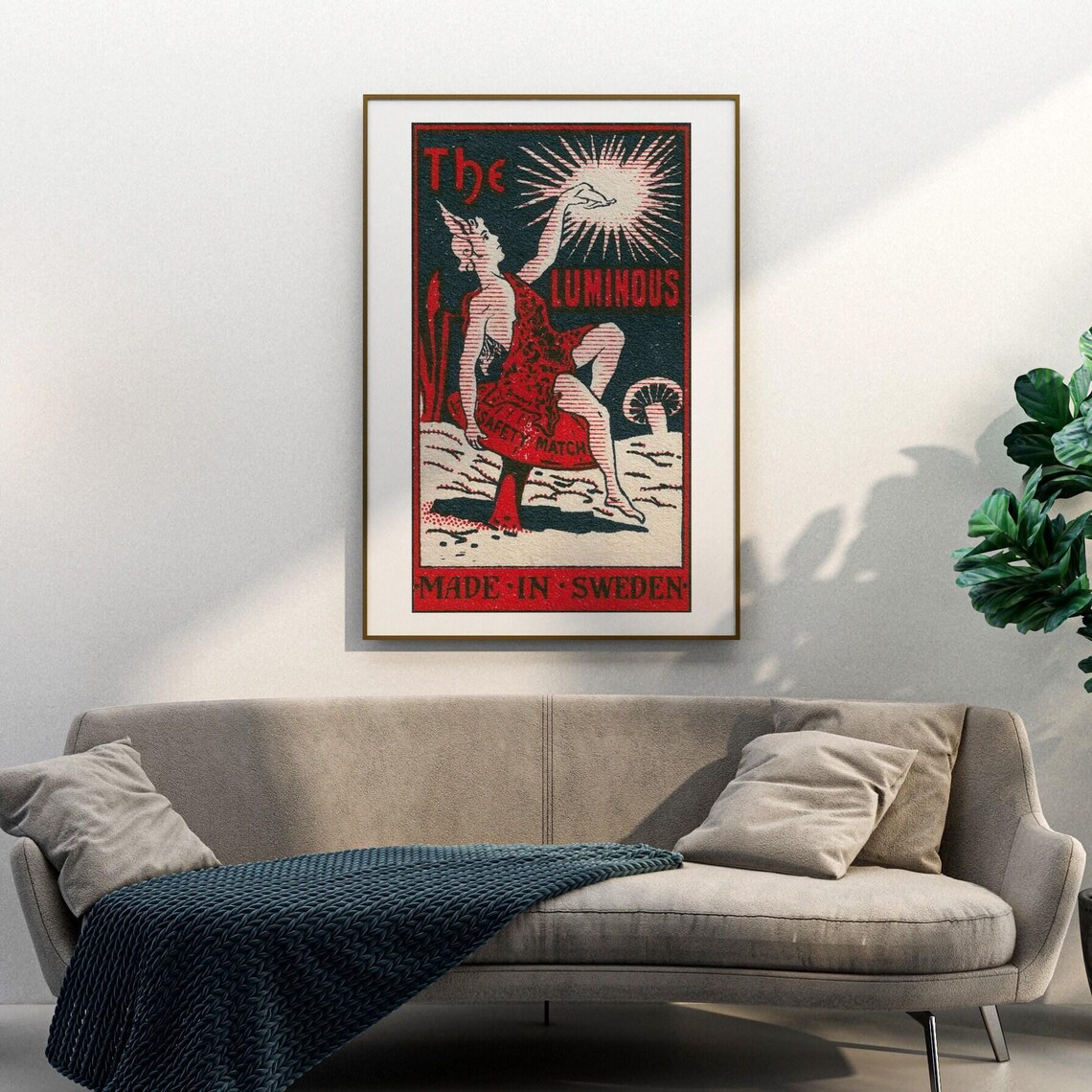 The Luminous Safety Match Swedish Mushroom Girl Matchbox Poster - Image 3