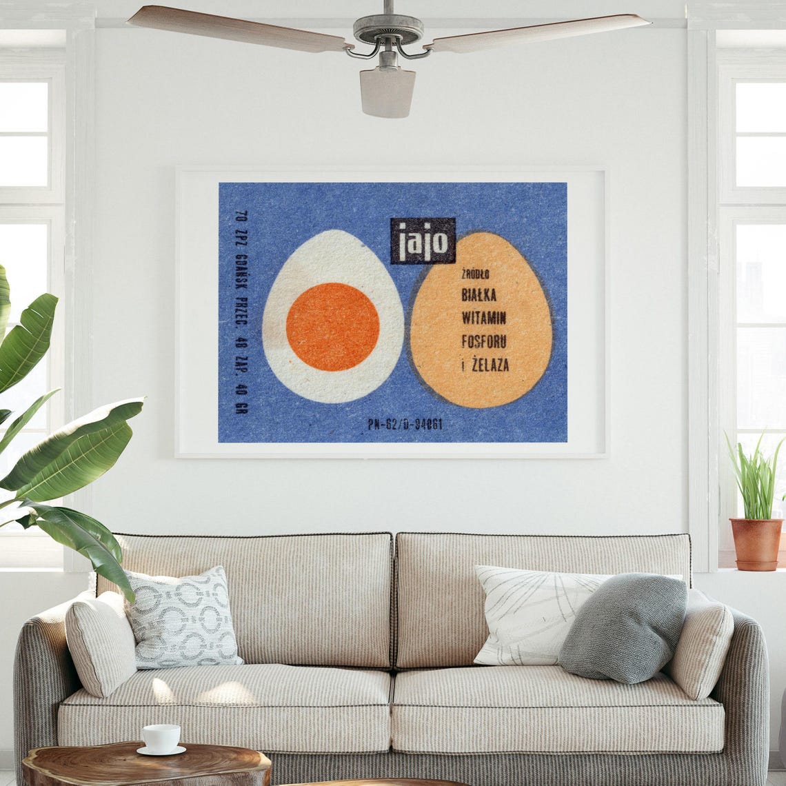 Eat Eggs For Vitality Polish Vintage Matchbox Egg Art Poster - Image 3