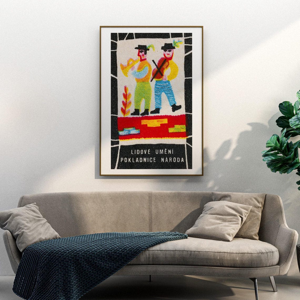 Lidove Umeni Pokladnice Naroda Czech Folk Musicians Vintage Poster - Image 3