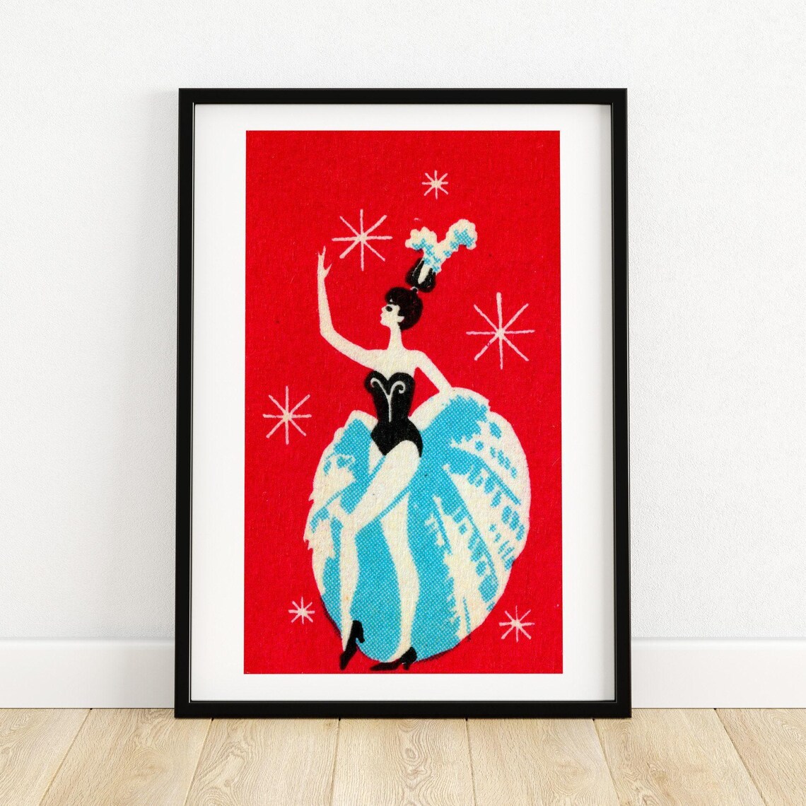 White Dress Dancer Matchbox Vintage Poster Print