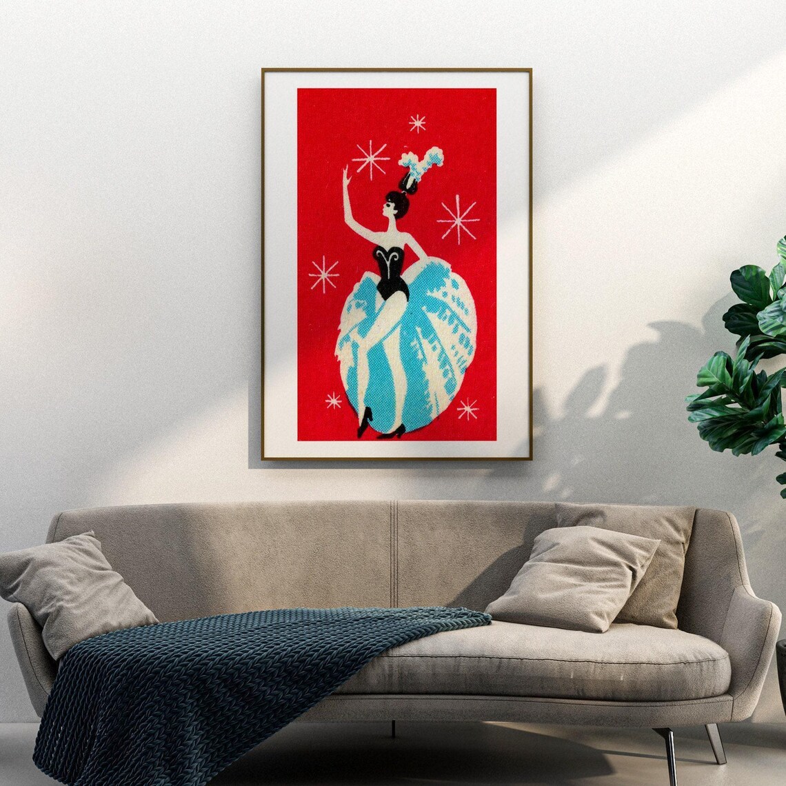 White Dress Dancer Matchbox Vintage Poster Print - Image 3