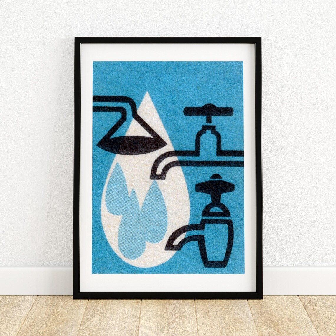Water Taps Matchbox Vintage Bathroom Art Print