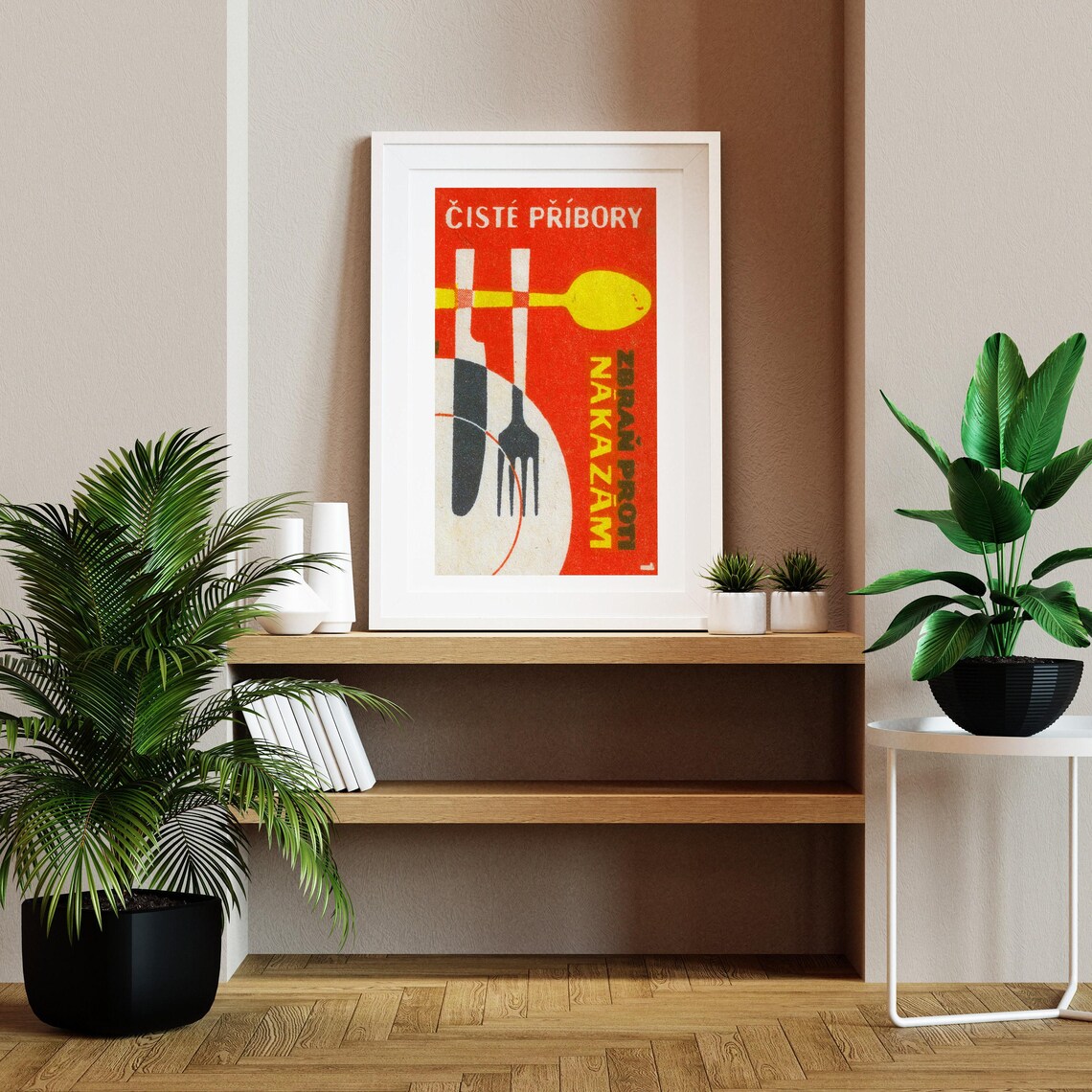 Cutlery On Table Matchbox Vintage Poster Print - Image 2