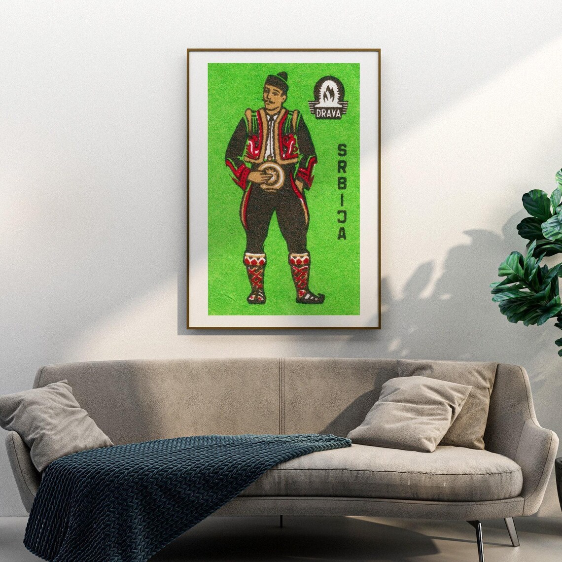 Serbian Man Matchbox Vintage Eastern Europe Art Print - Image 3