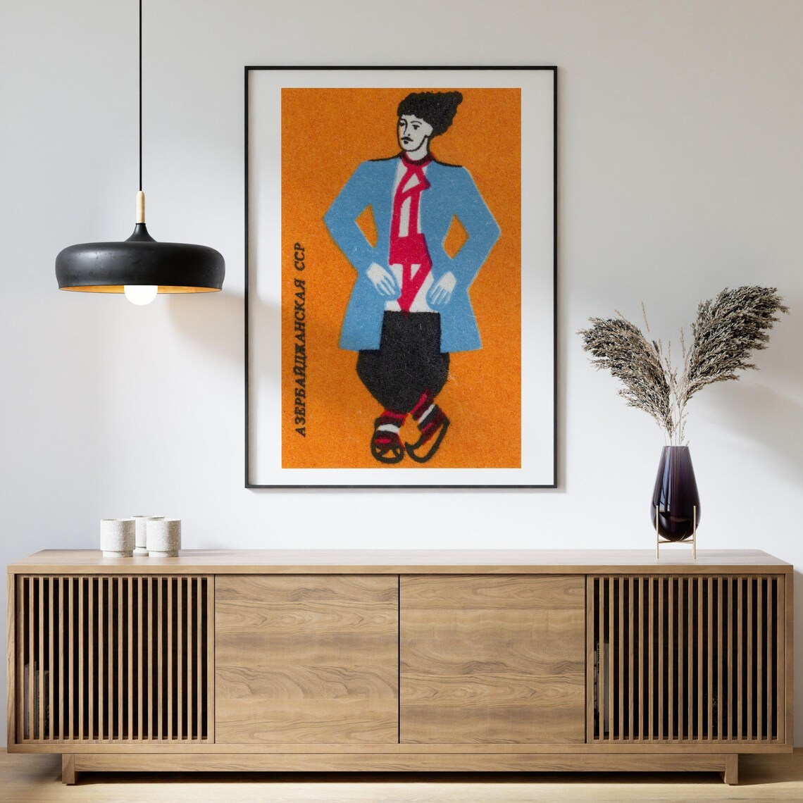 Azerbaijani Man Matchbox Vintage Eastern Europe Poster - Image 4