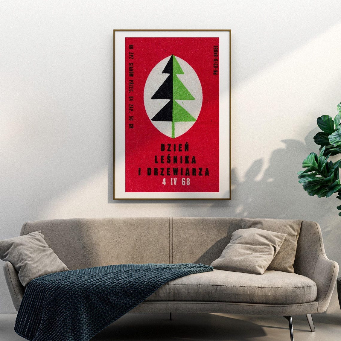 Pine Tree Matchbox Print Czech Wall Art Vintage Czech Art Matchbox Wall Poster Vintage Poster Print - Image 3