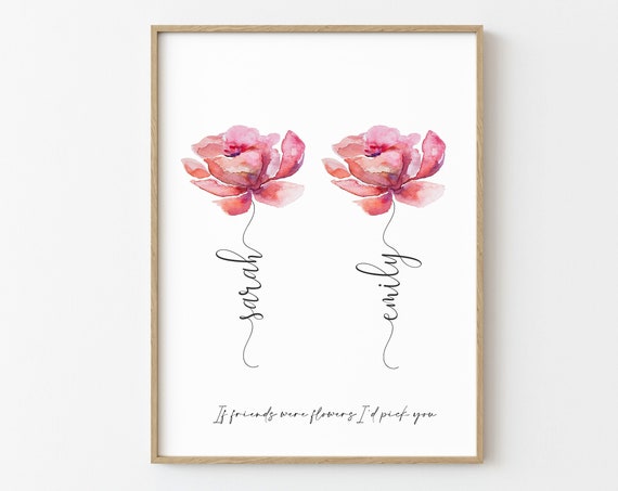 Best Friend Gift Birthday Gift For Her Personalized Friendship Print Bestie Gift Family Custom Gift Personalized Family Print Sister Gift